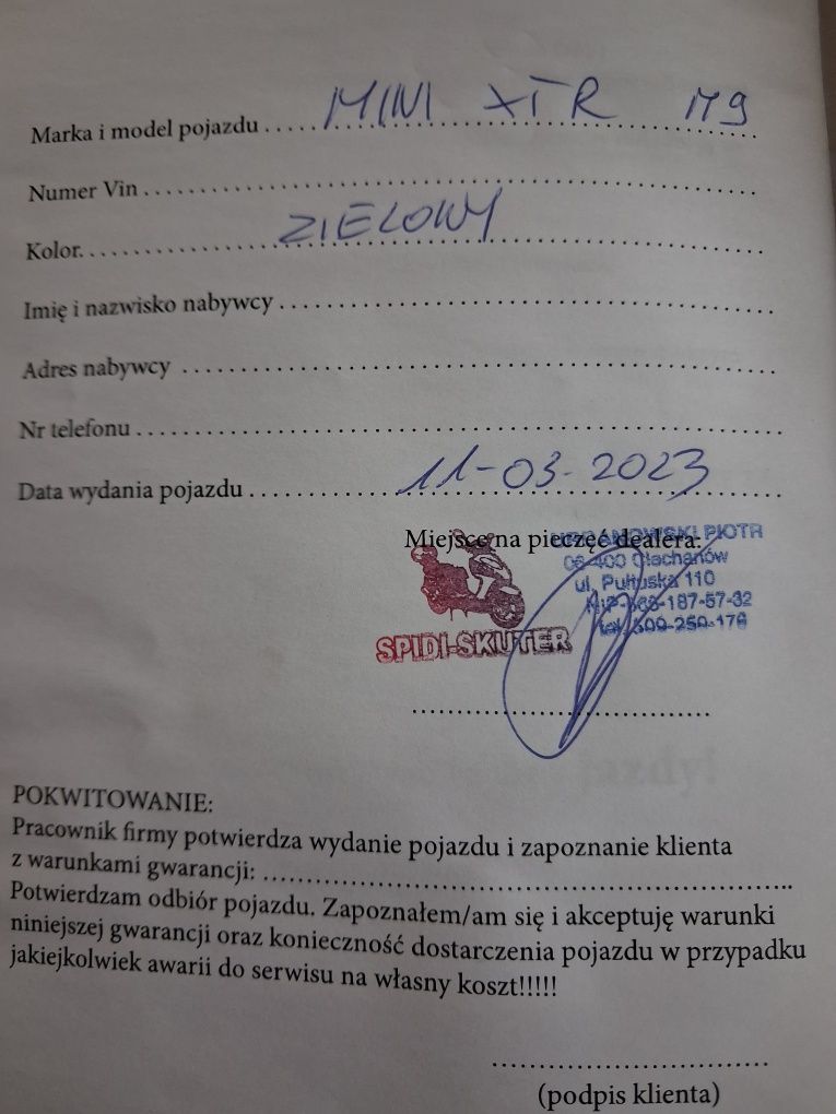 Sprzedam mini quada elektrycznego dla dzieci XTR M9 z 2023 roku