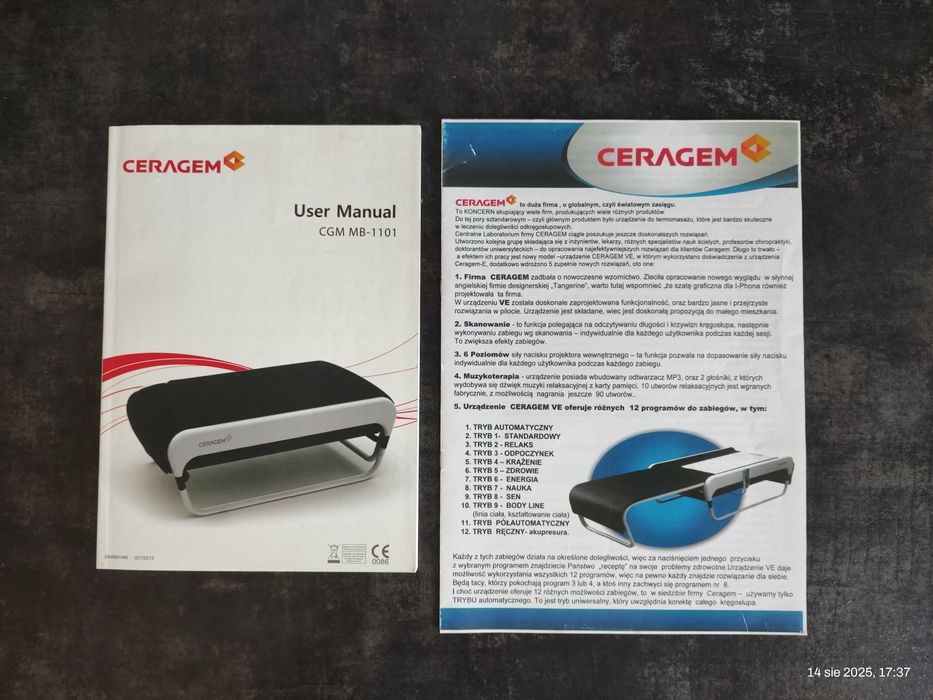 Łóżko do masażu  Ceragem V3, do  terapii kręgosłupa.