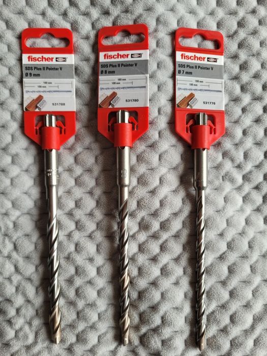 Wiertła Udarowe Fisher SDS Plus II Pointer 100/160 Średnica 7/8/9 mm