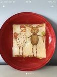 Szklany talerz świeta wielkanoc decoupage handmade