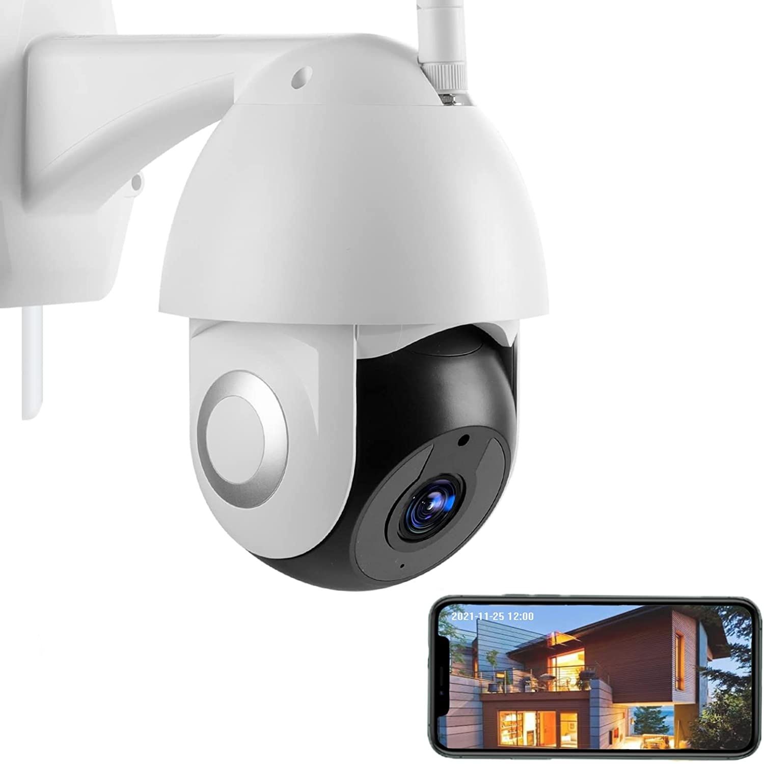 Câmera rotativa exterior 1080P WiFi Tuya App