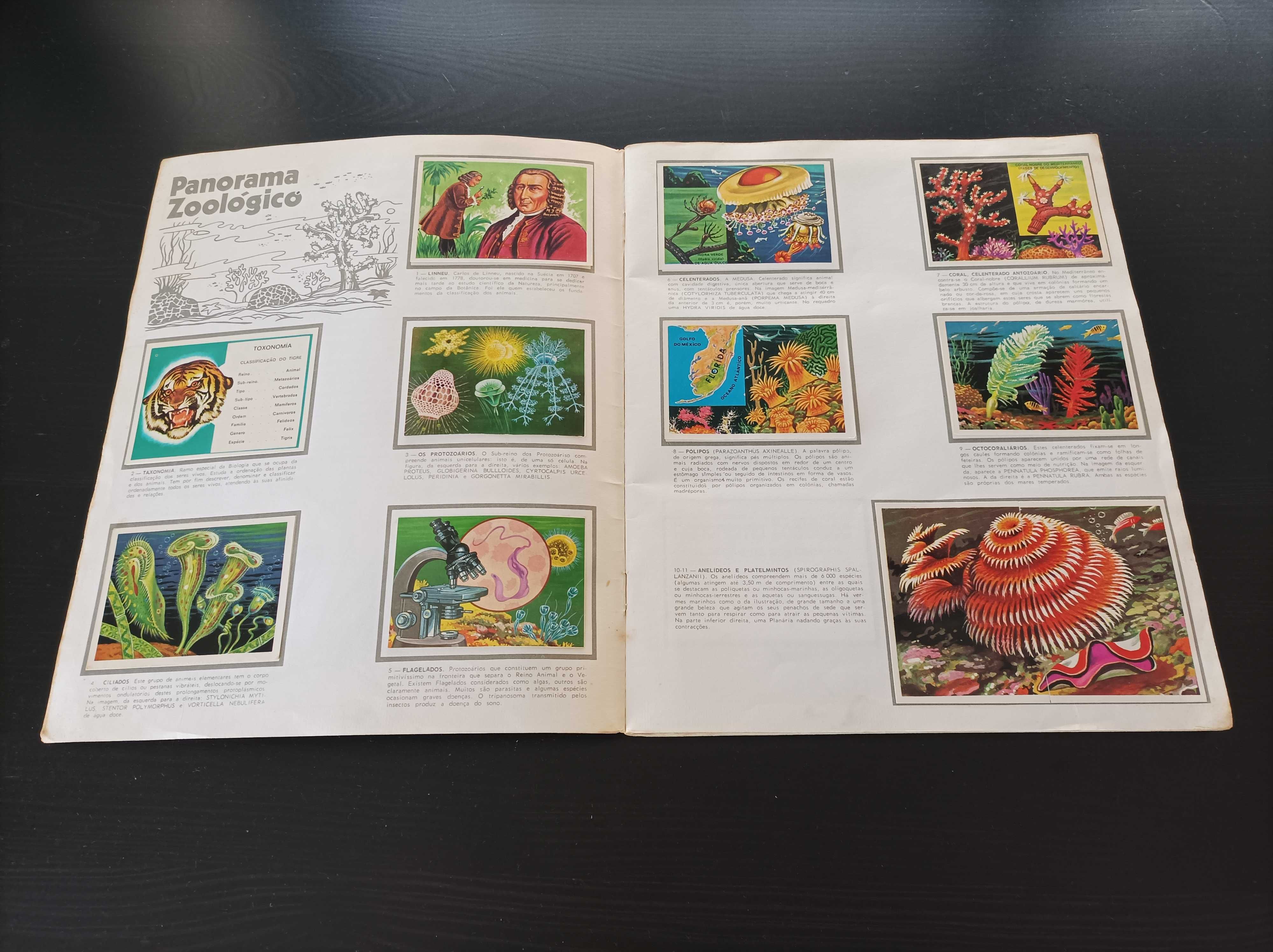 Caderneta de cromos/figurinhas Panorama Zoológico completa