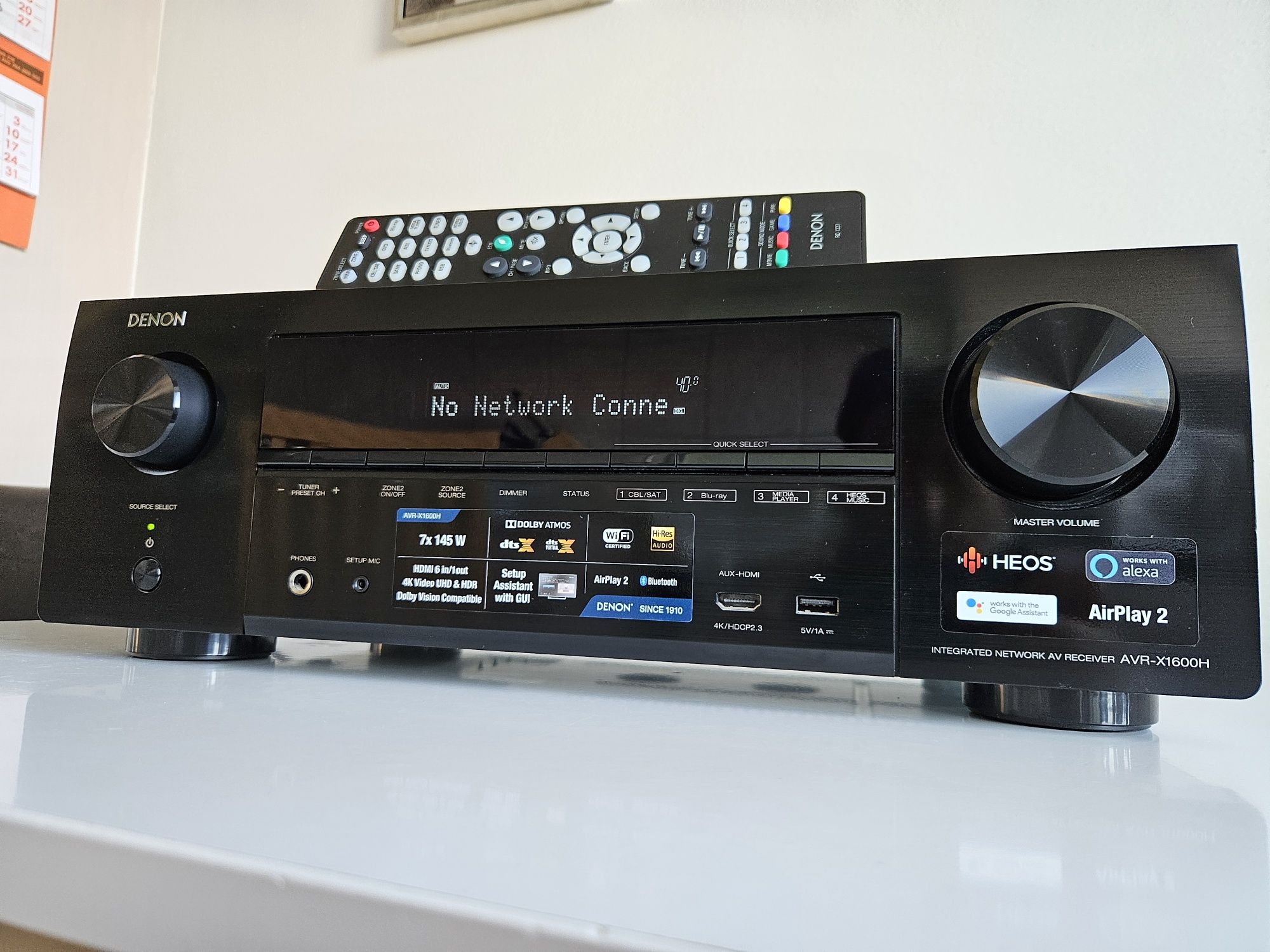 DENON AVR-X1600H 7.2 Heos 4K Bluetooth Dolby Atmos