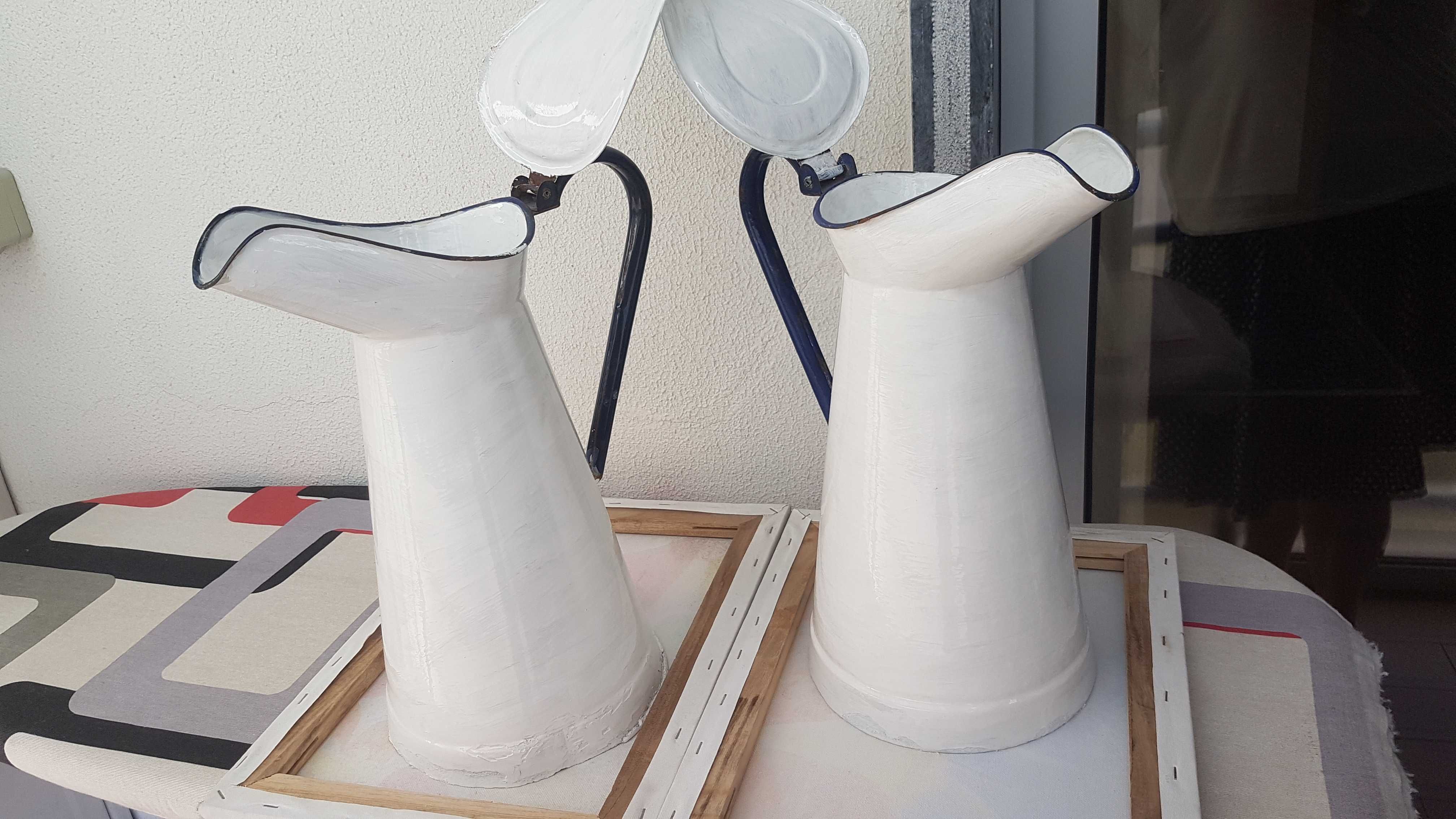 1 Jarro de Esmalte Muito Antigos com Tampa -   Casa Rústica Decoração