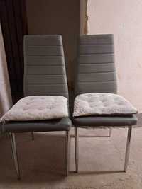 2 krzesła eko skóra szare