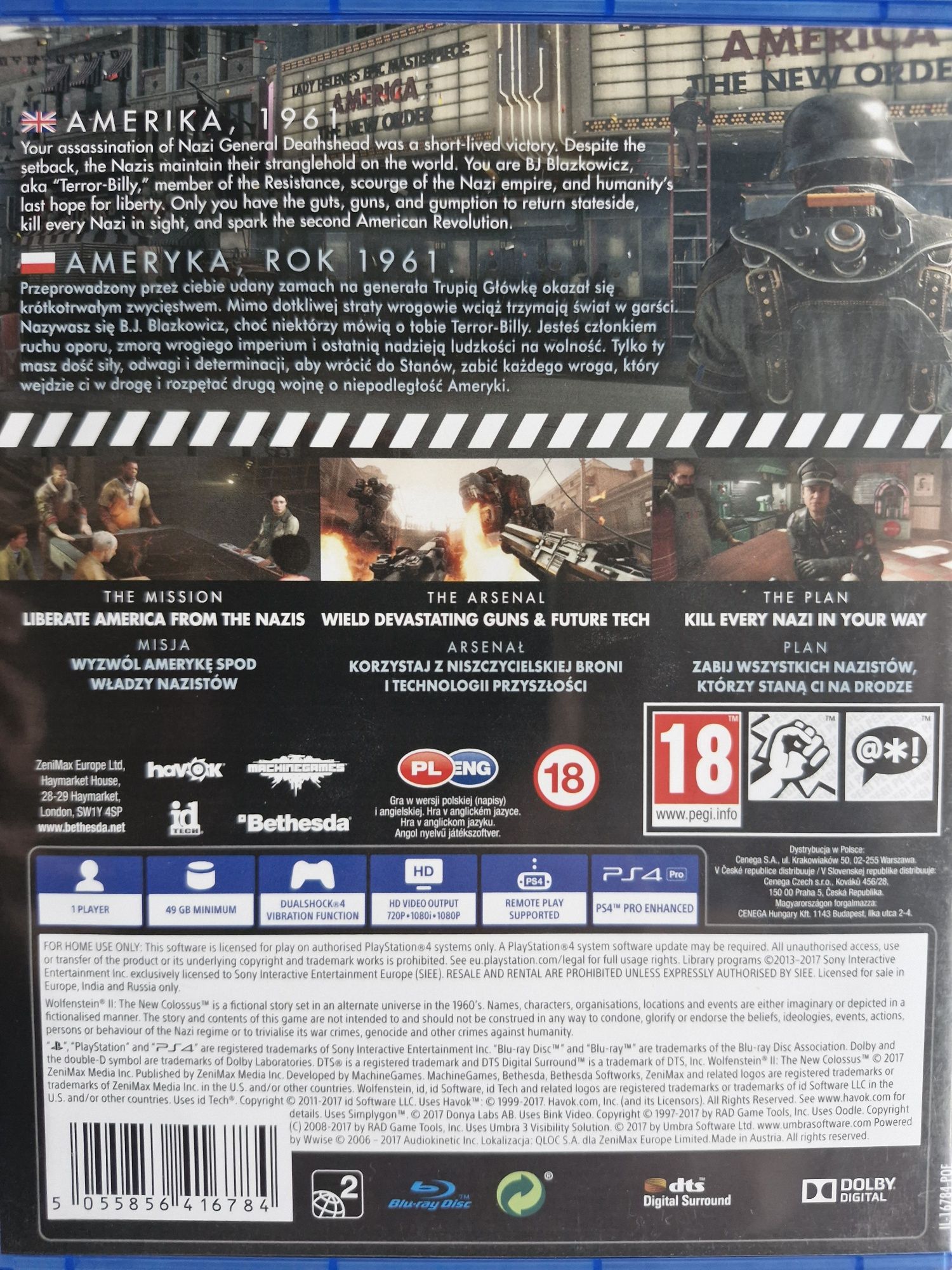 Wolfenstein II The New Colossus gra na PS4