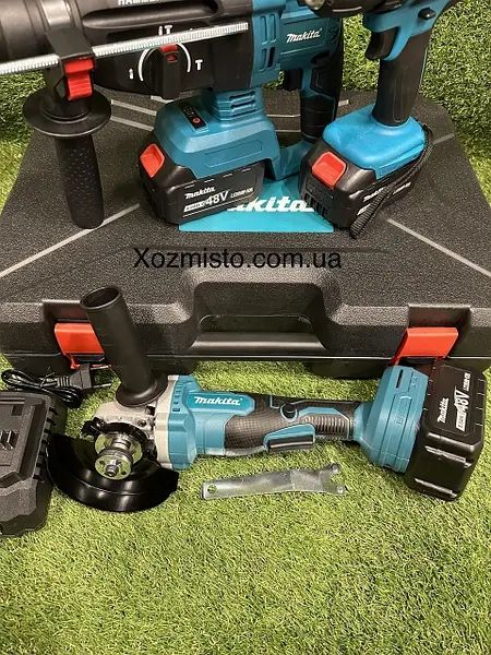 Набір 3в1 АКБ Makita 48VПерфоратор DHR202+Шуруповерт DTW485+Болгарка