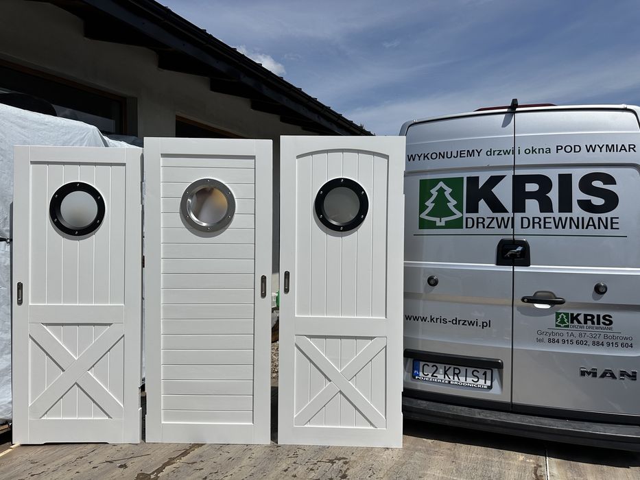 Drzwi wewnętrzne drewniane OD RĘKI wahadłowe białe dostawaCała Polska