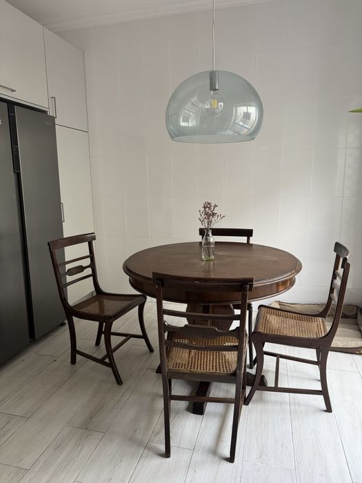 4 cadeiras vintage madeira e palhinha