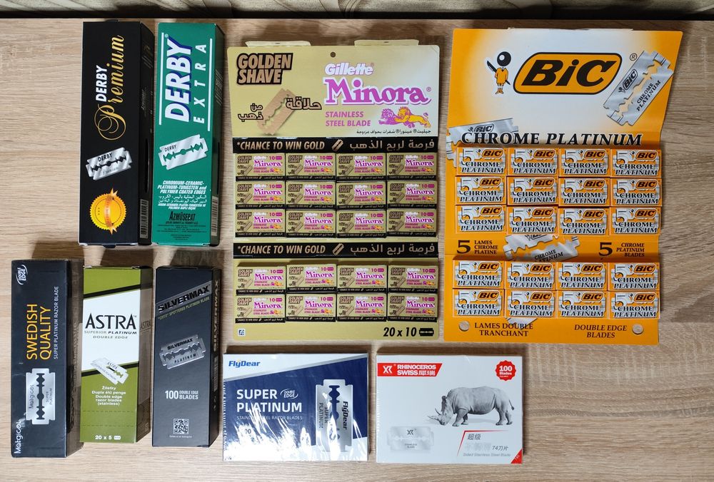 Двухсторонние лезвия для станка, для бритья Gillette, Derby, Astra...