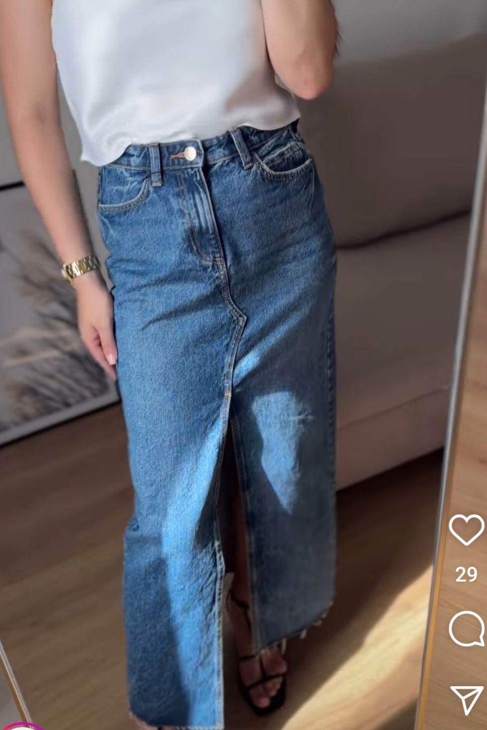 Спідниця міді жіноча з розрізом зара zara xs, s