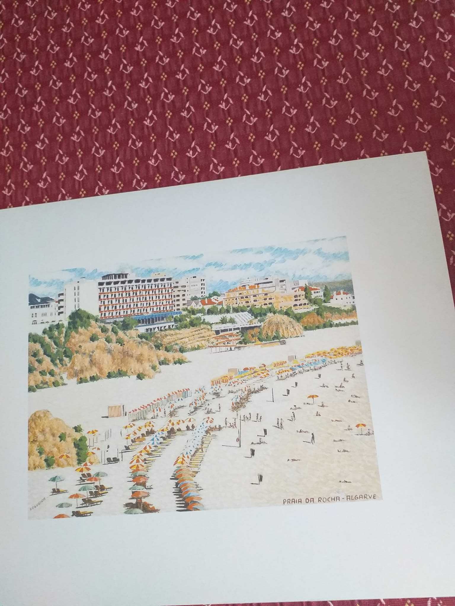 Gravuras impressas: Praia da Rocha, Óbidos, U. Coimbra, 2€ CADA