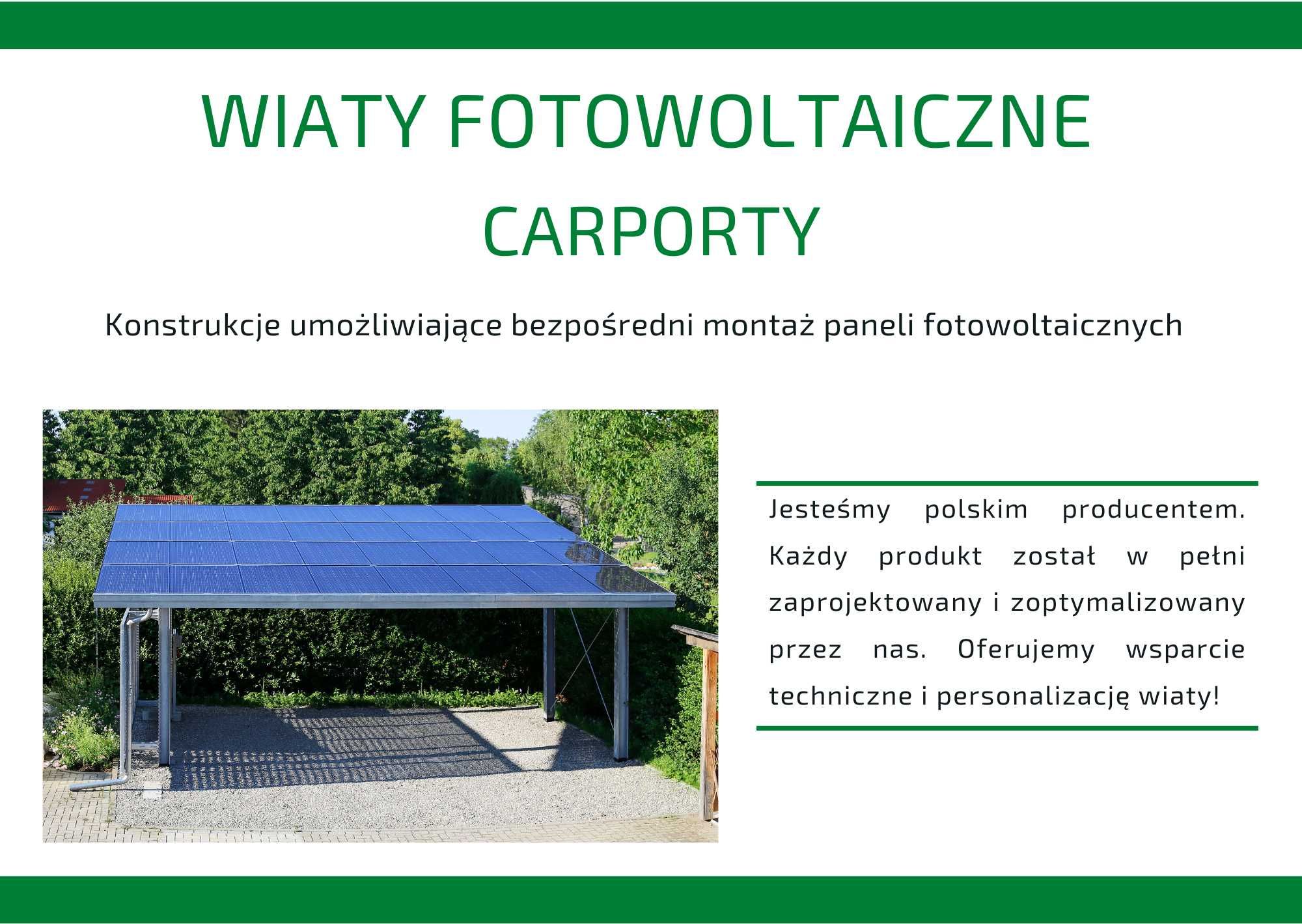 Carport dwustanowiskowy wiata garażowa fotowoltaika panele PV dotacje