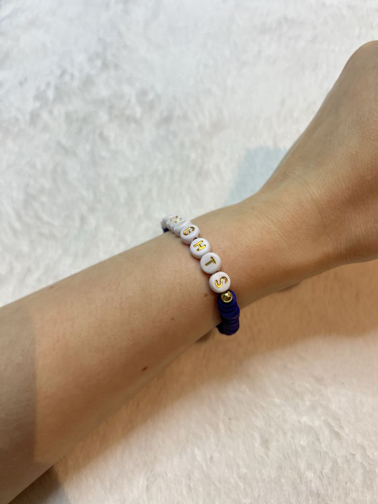 Bransoletka handmade ręcznie robiona classy aesthetic basic napis 20
