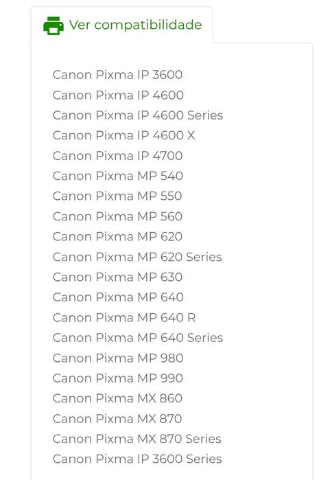 Tinteiros Canon 520 521 impressora