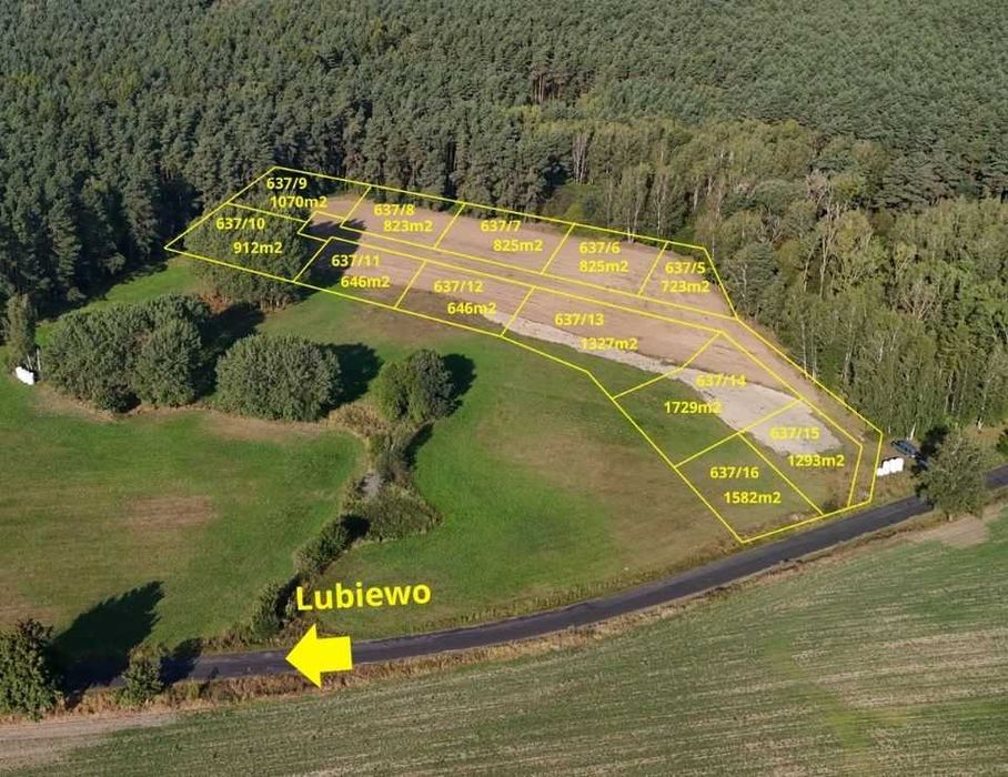 Działka budowlana przy lesie w Borach Tucholskich 50km od Bydgoszczy