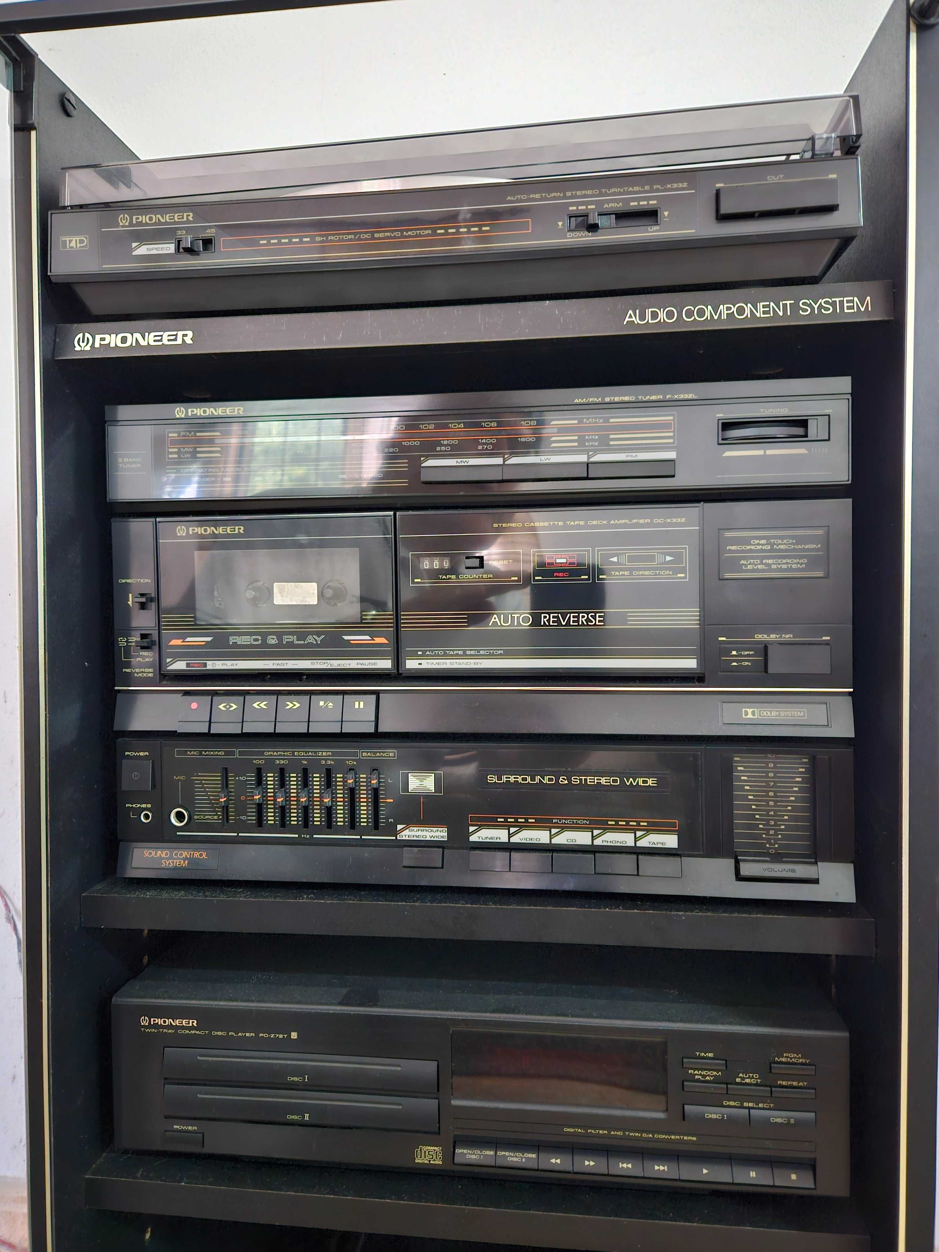 Pioneer - Sistema audio c/móvel (prato, 2xCD, cassete, rádio)