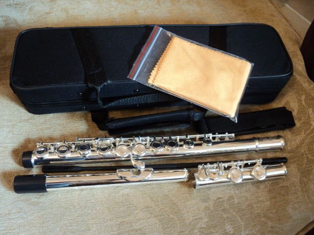 Flauta transversal ainda embalada