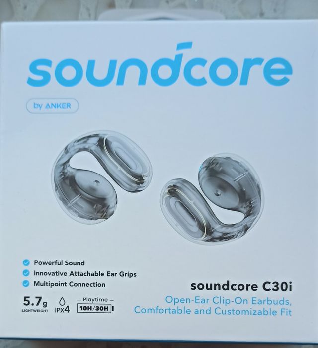 Nowe Słuchawki bezprzewodowe Soundcore C30i Wodoodporne Czarne /nowe/