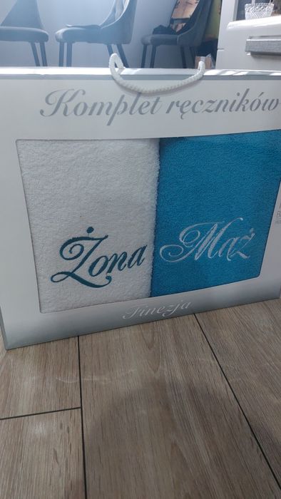 Komplet 2 ręczników mąż żona 70x140cm Finezja