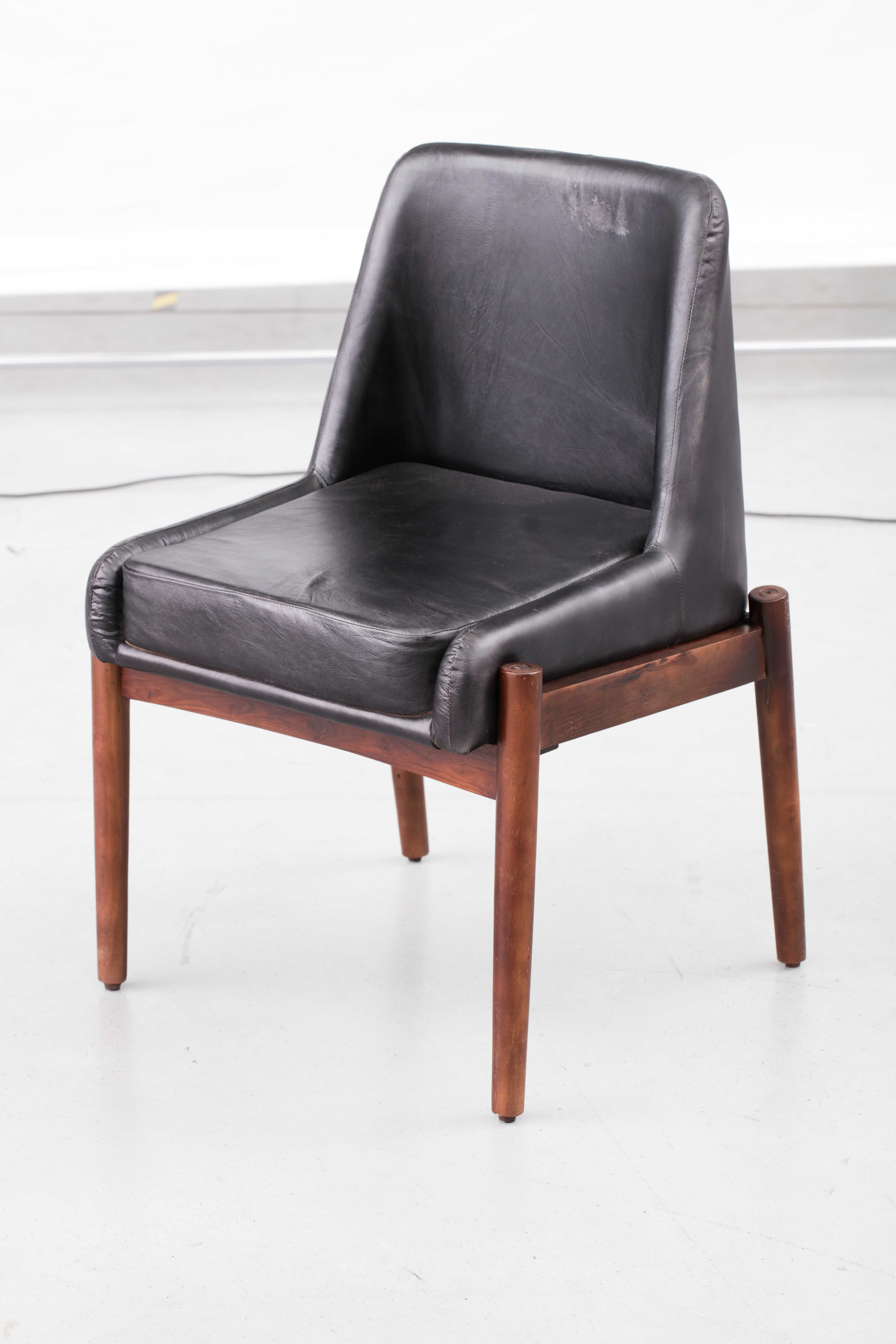 Krzesło/Fotel skórzane czarne
