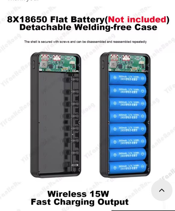 Кейс для самостійної сборки powerbank 'KyberPank' 6 шт та 8шт 18650