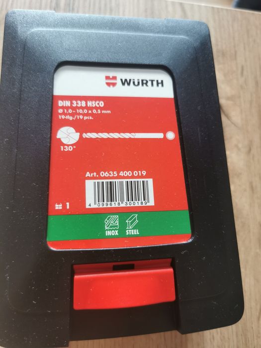 Wiertła wurth do metalu,