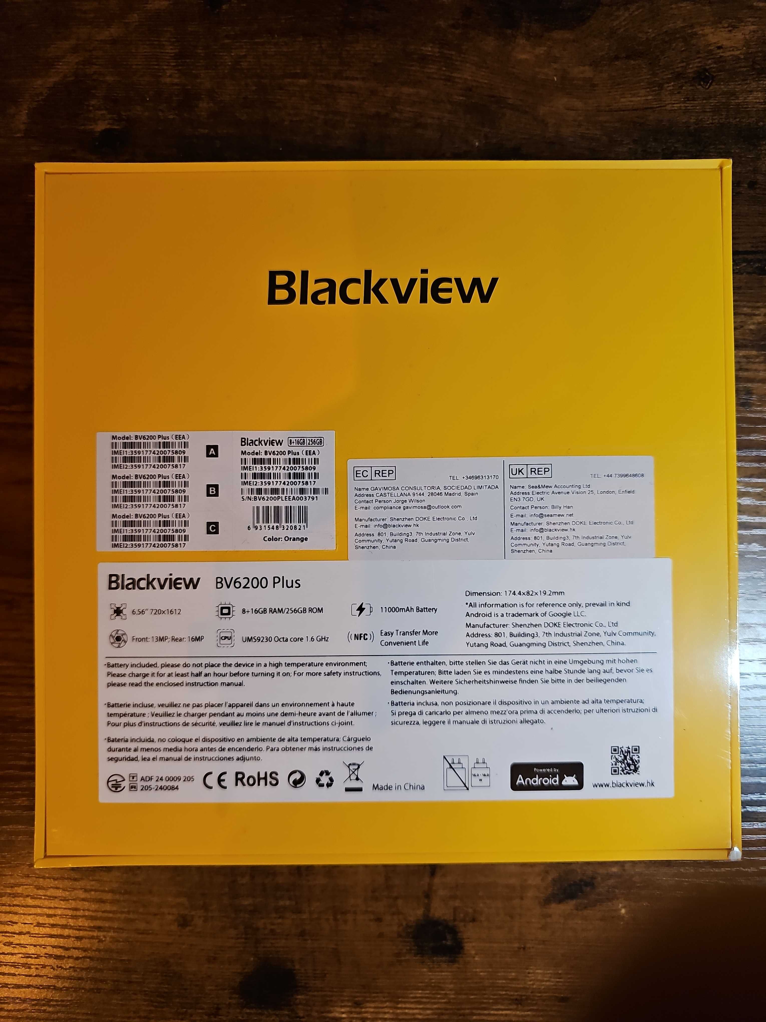 Blackview Smartfon BV6200 Plus 8/256GB pomarańczowy