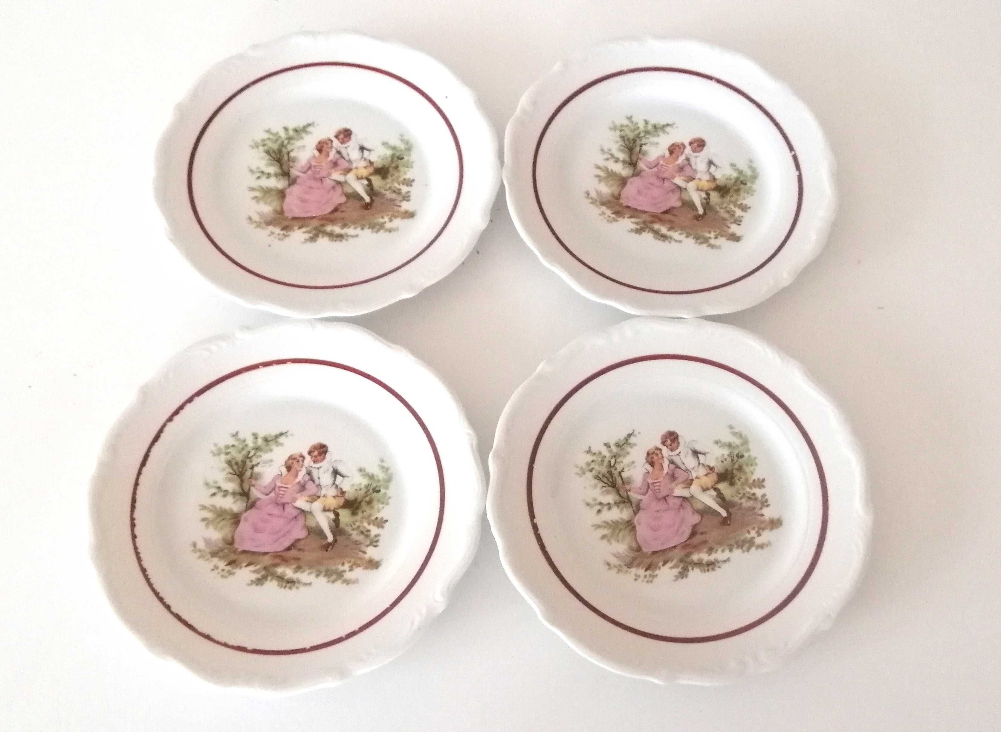 komplet zestaw talerzy porcelanowych retro miłość wiedeńska z prlu
