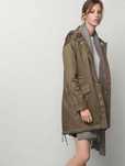 Massimo Dutti zielona khaki parka M ocieplana