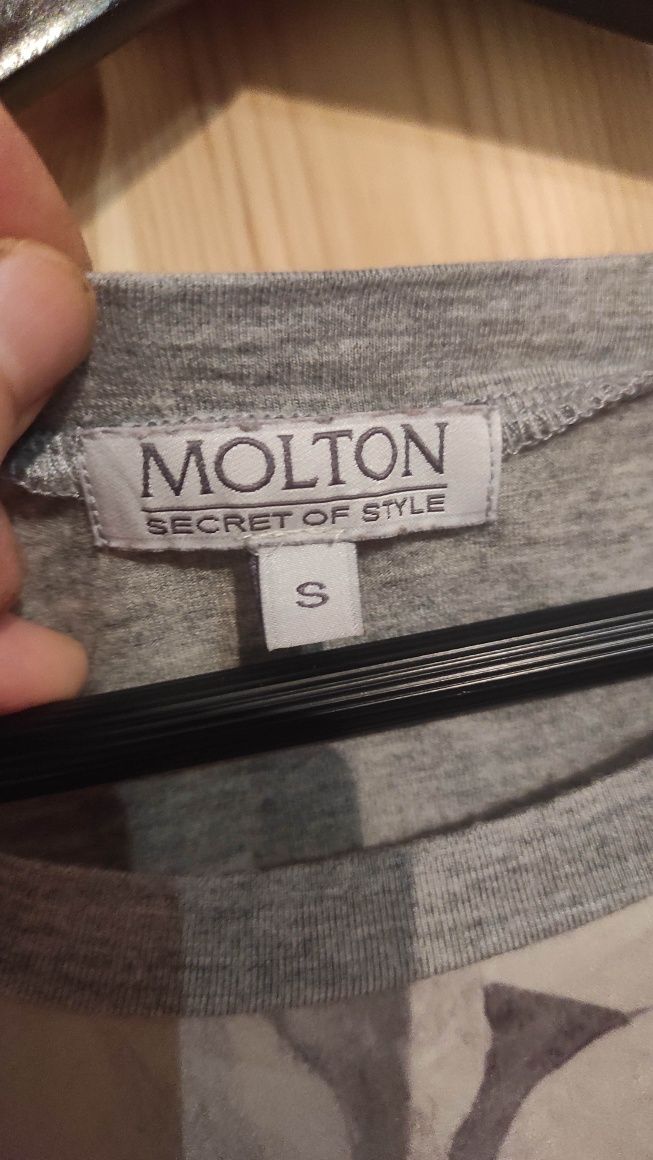 Szara damska bluzka koszulka t-shirt molton secret of style rozmiar s