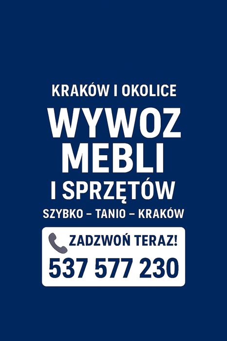 Zabiore niepotrzebne meble i inne garbaryty. KRAKOW I OKOLICE