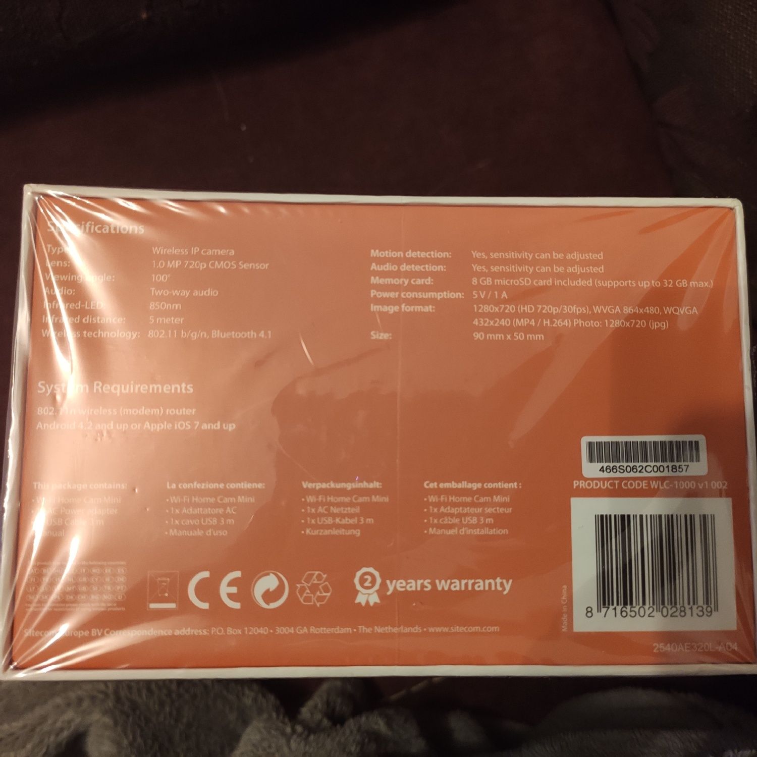 Sitecom WLC-1000 kamera IP Wi-FI czarna