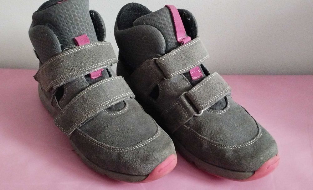 Trzewiki ocieplane BARTEK, dla dziewcząt, różowo-szary - r.36