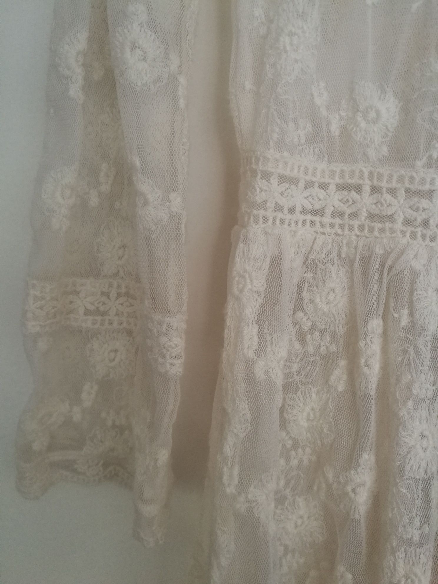 ZARA Vestido Boho Renda - S