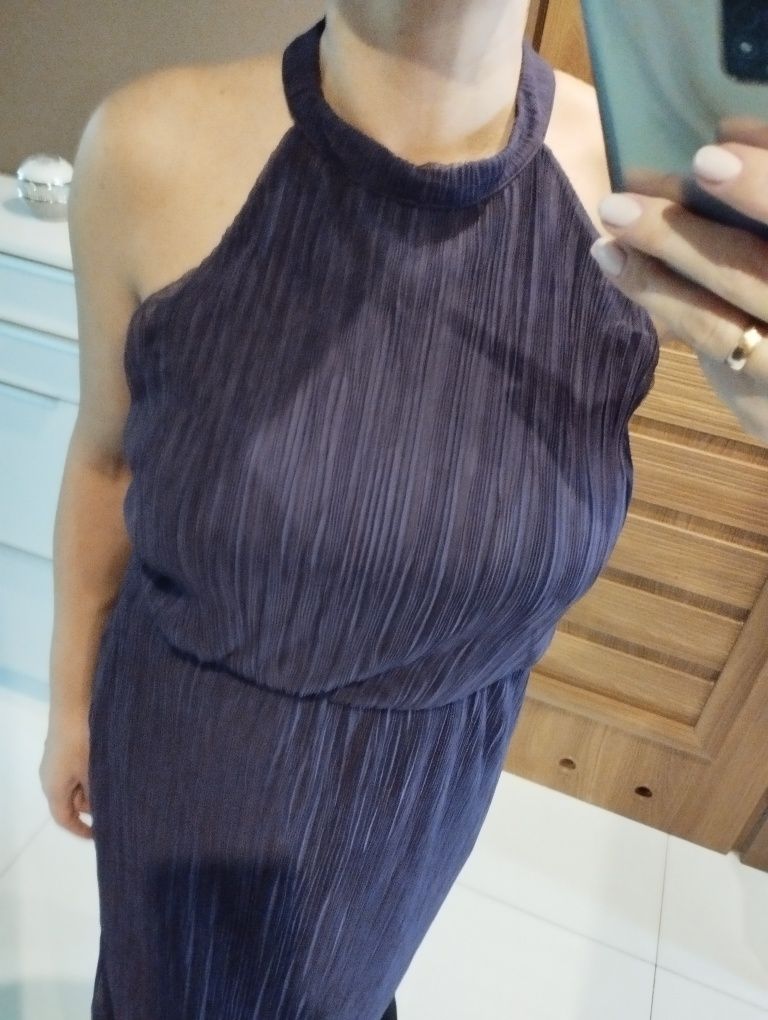 Długa fioletowa sukienka rozmiar L/XL