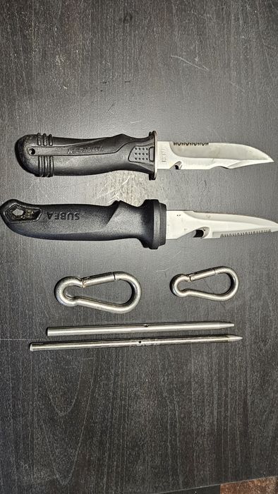 Material pesca caça submarina chumbos lanterna respirador saco faca