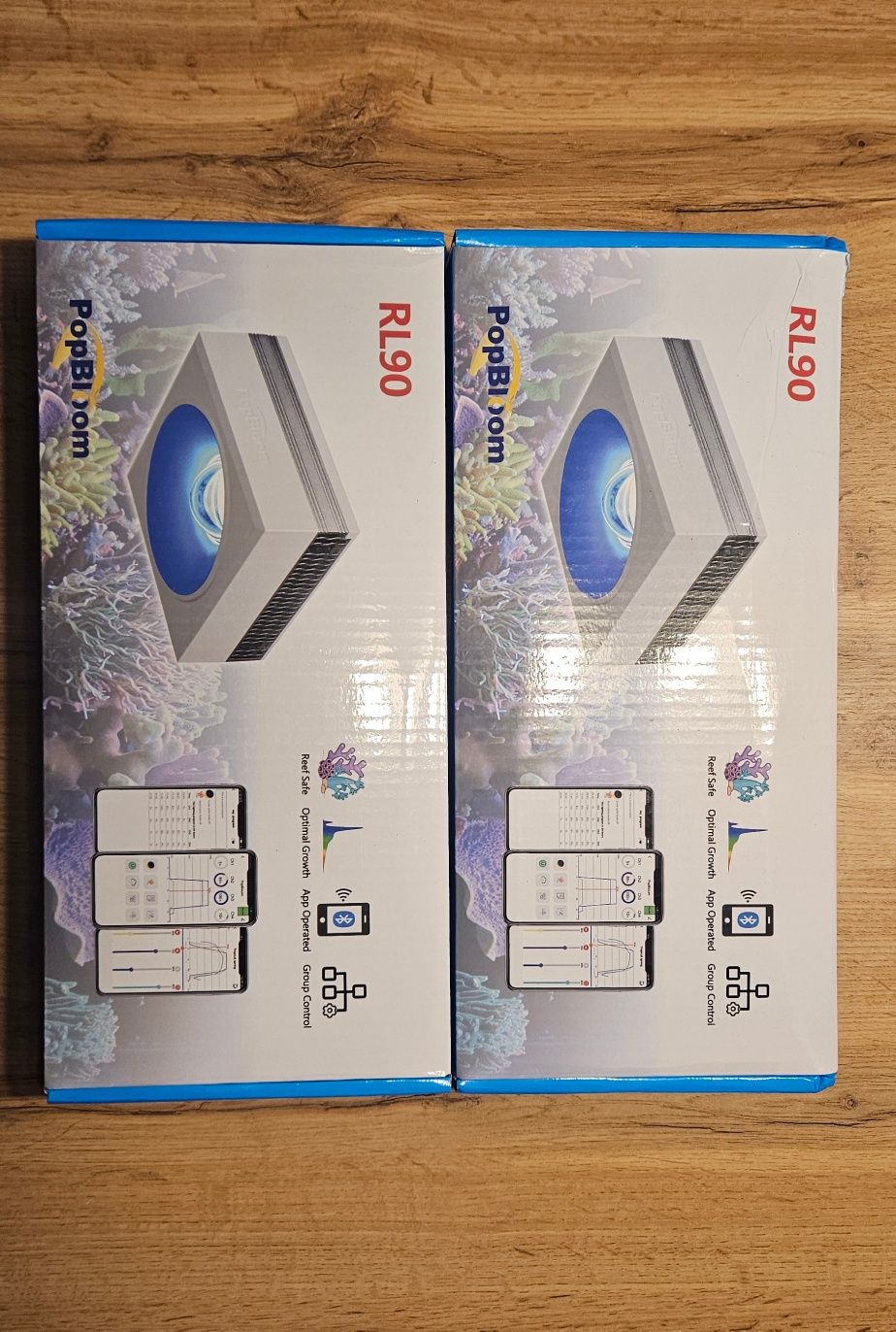 Dwie lampy led do akwarium morskiego Popbloom RL90 90W, gwarancja PL-
