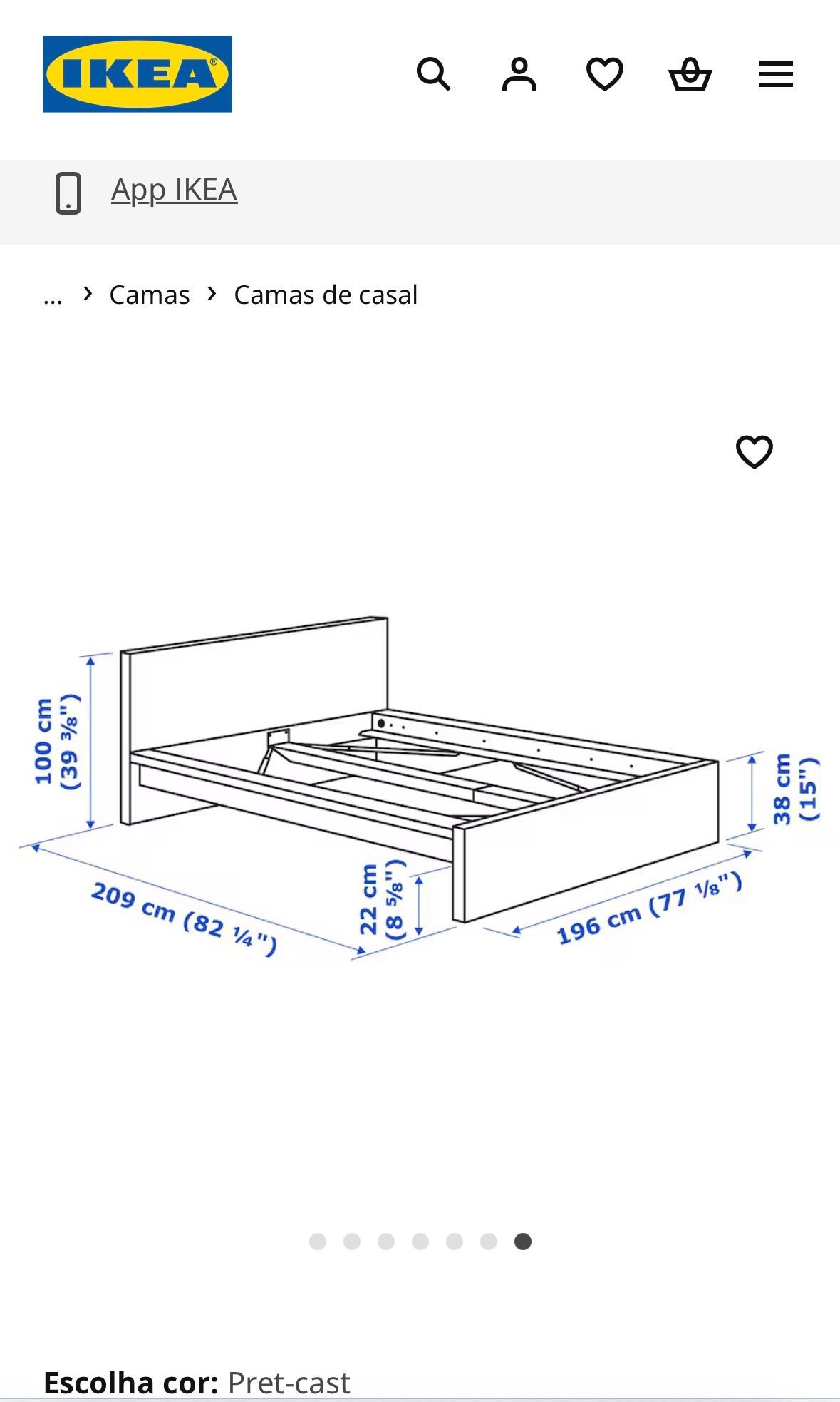 Cama MALM 180x200 com gavetões e estrado