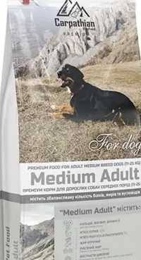 Корм для собак, 12кг, Carpathian Pet Food Medium Adult