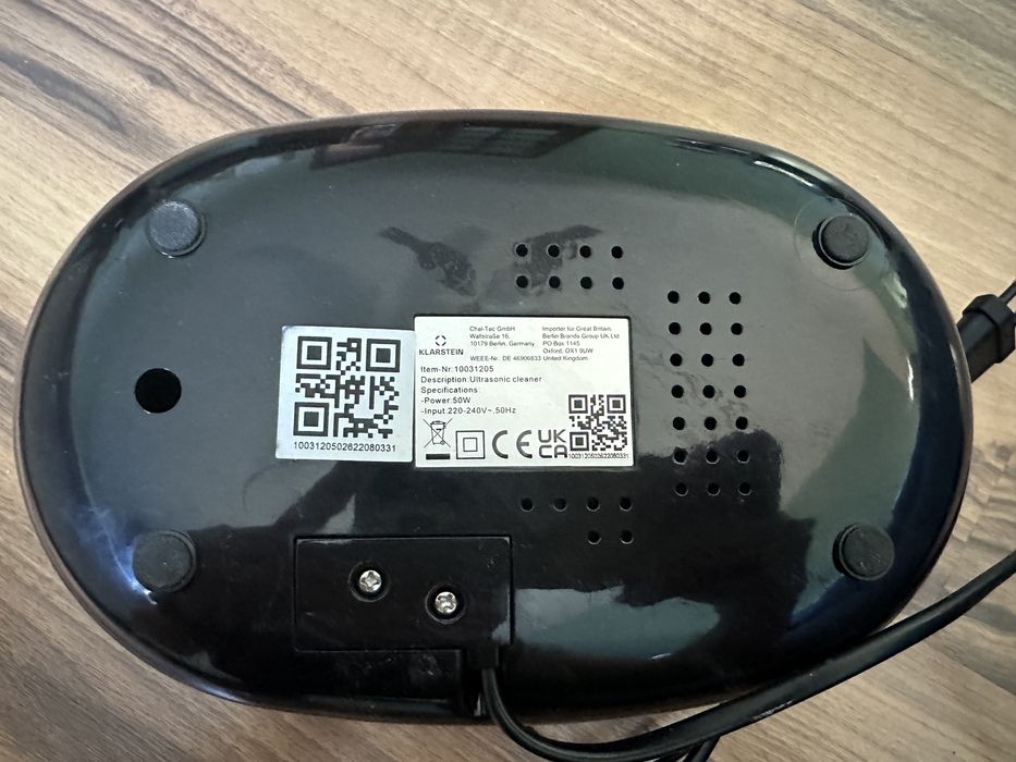 Klarstein Superpure Myjka ultradźwiękowa Czarna