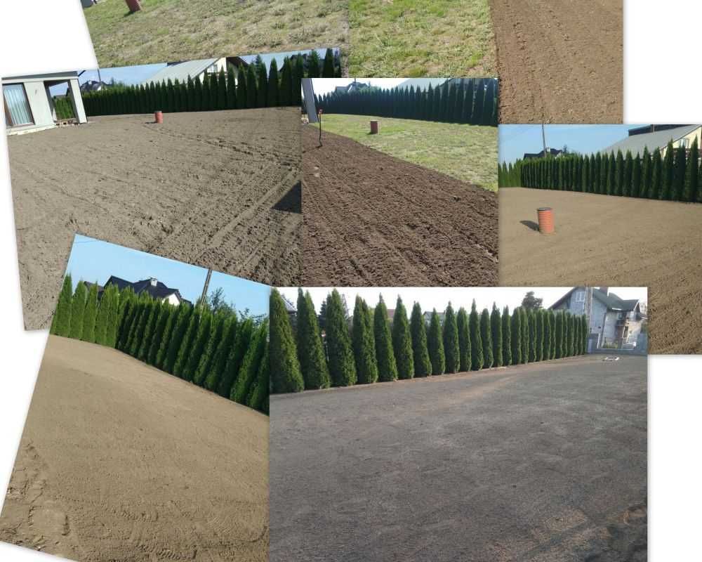 Zakładanie trawników ogrodów, pielęgnacja, glebogryzarka separacyjna