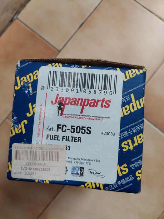 Filtro combustível mitsubishi space star