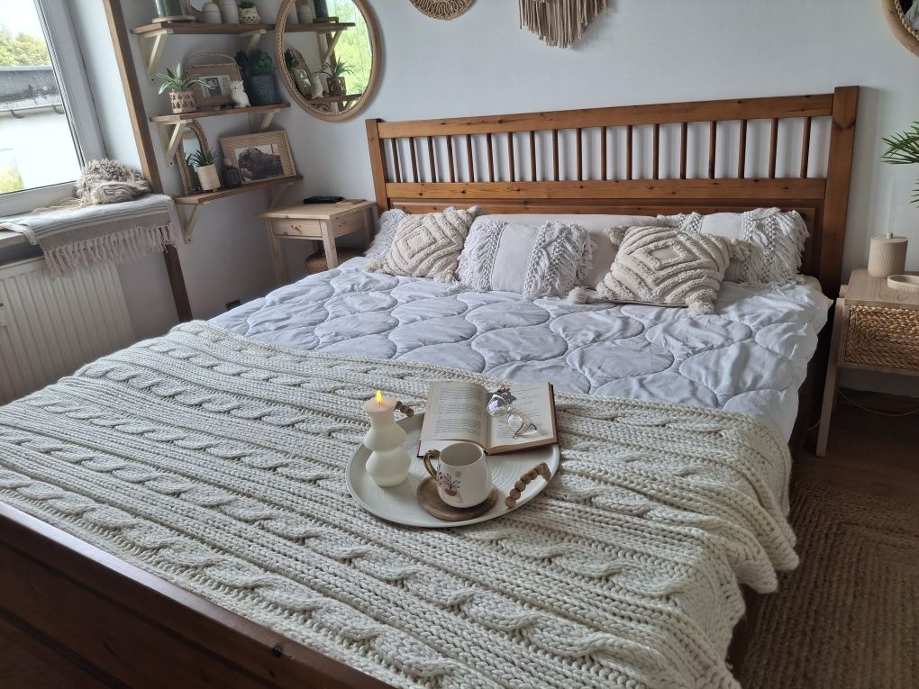 Boho drewniane łoże