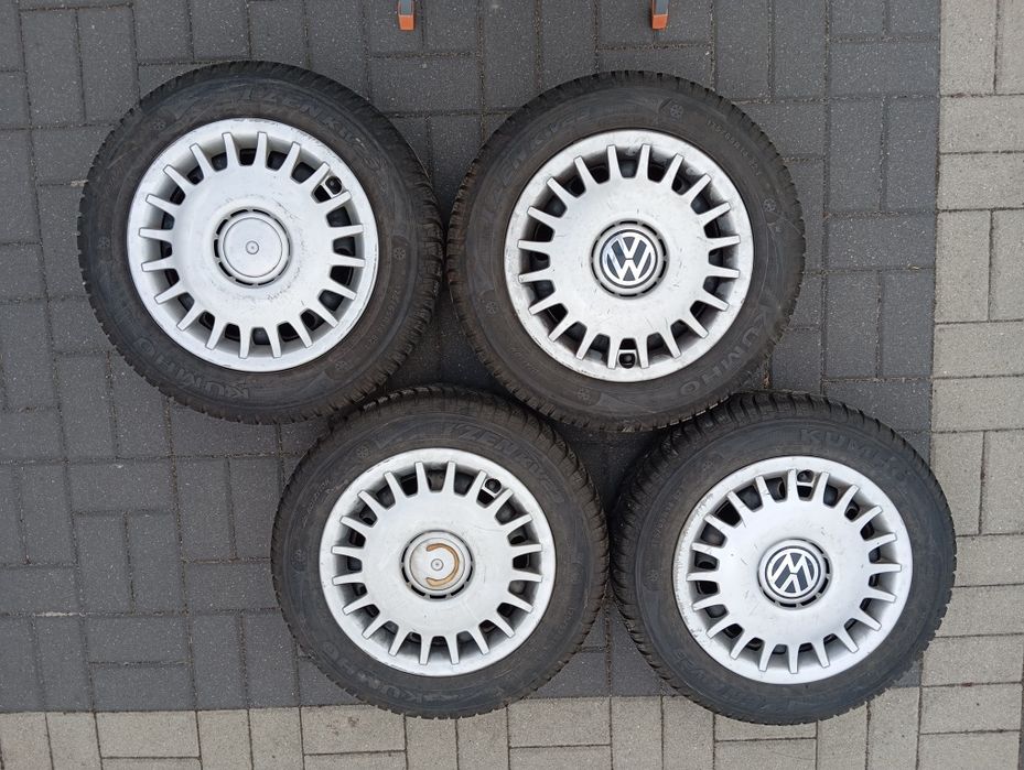 4 Koła Opony Felgi Kołpaki OE Vw AG Zima Golf III Polo Lupo