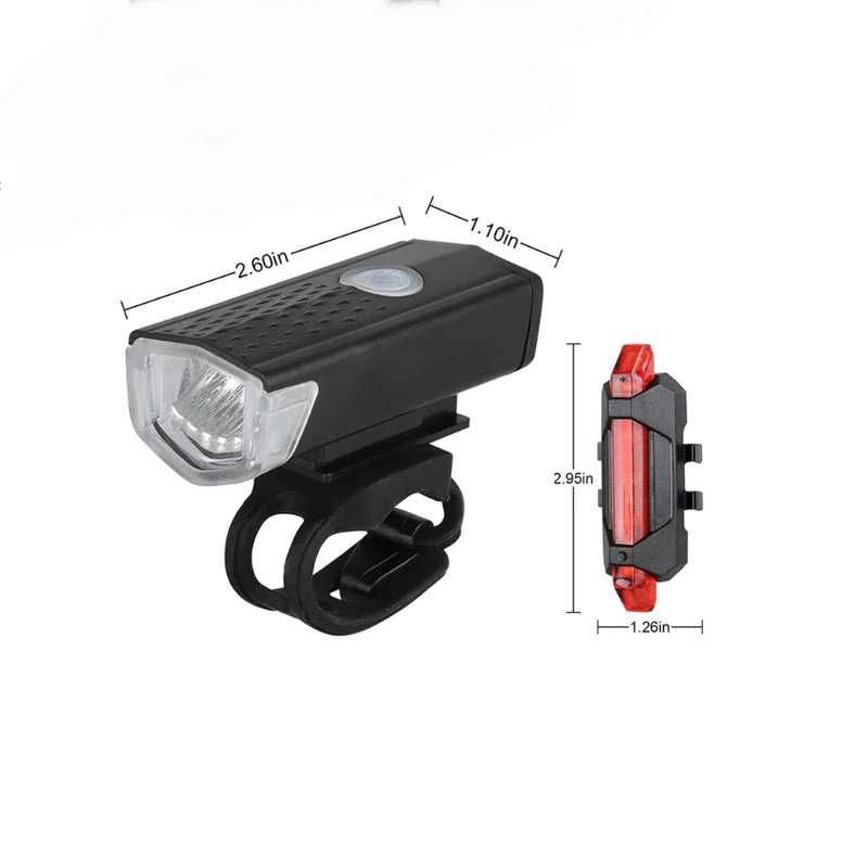 Farol da bicicleta conjunto lanterna traseira de carregamento usb