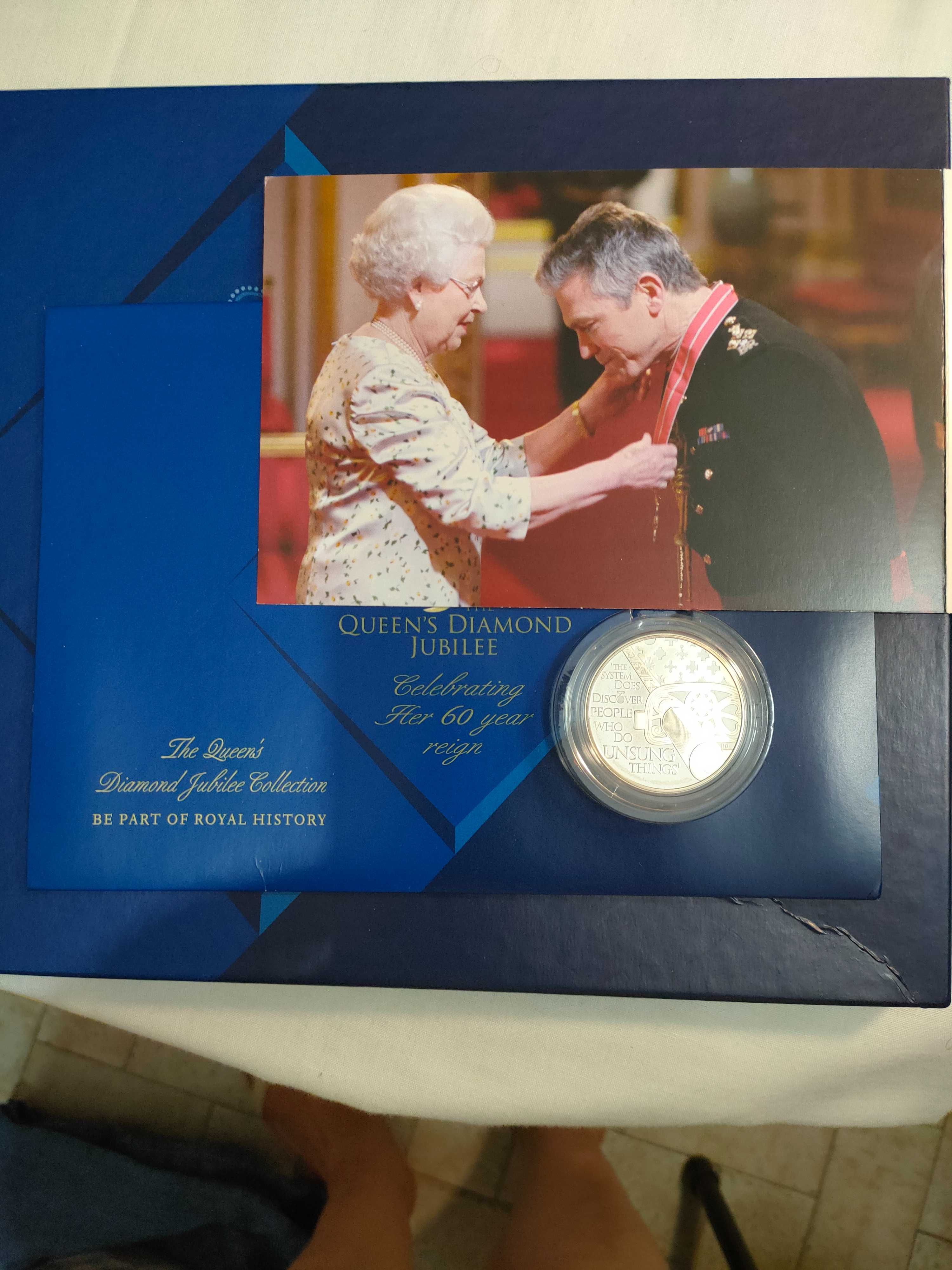 moedas jubileu diamante Rainha Isabel II