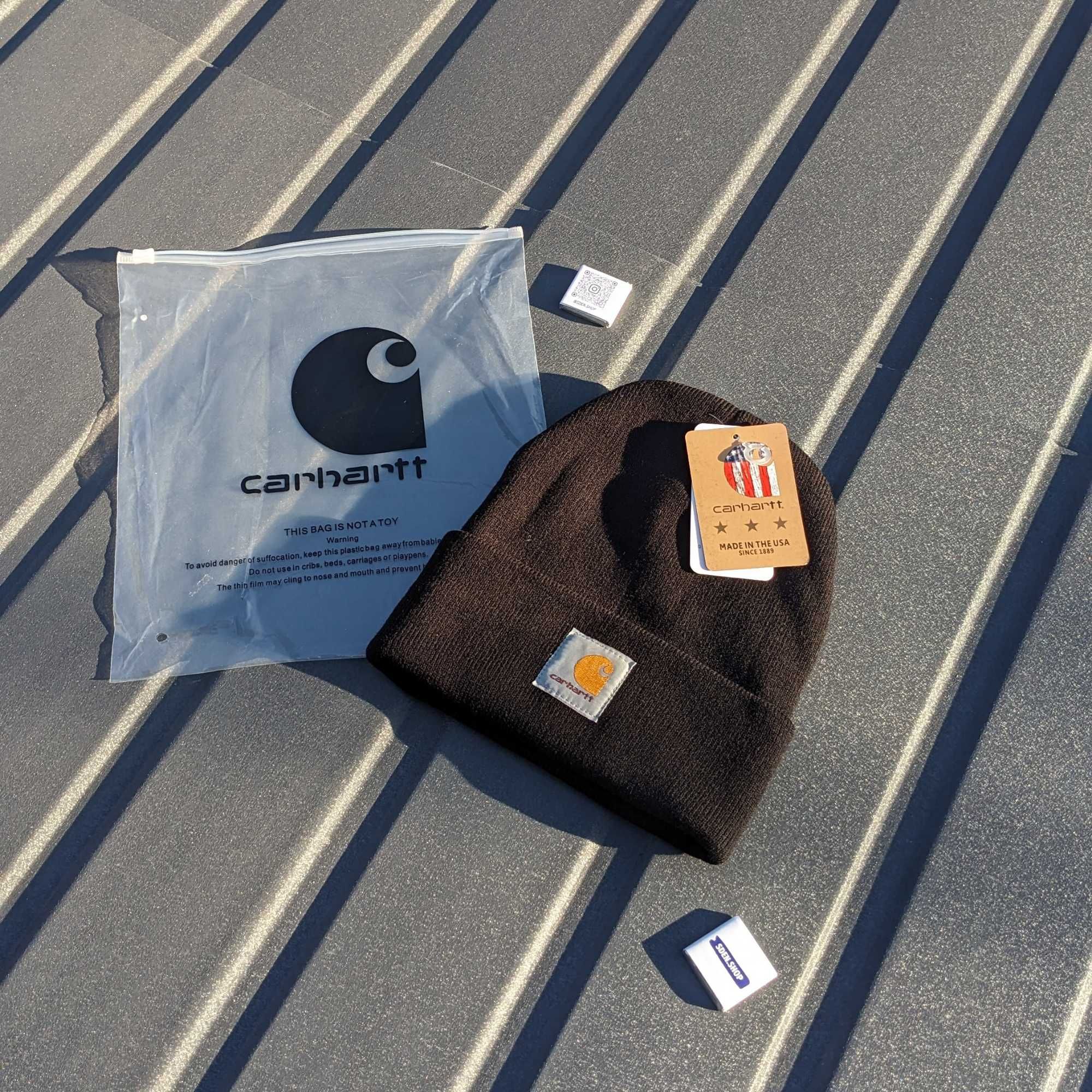 Шапка Carhartt WIP, зимова шапка кархарт, чоловіча шапка carhartt
