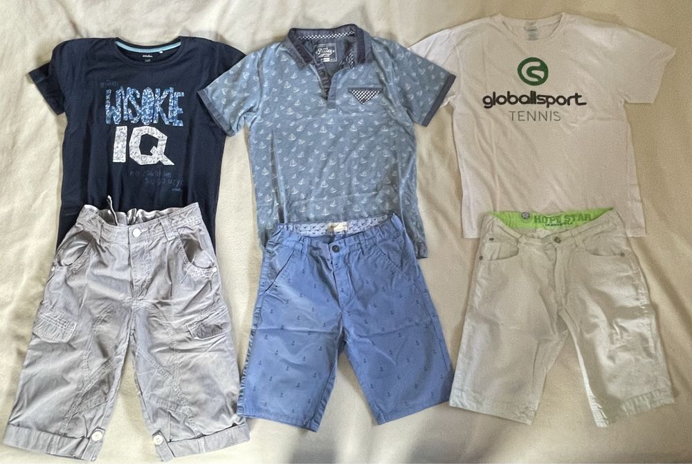 Zestaw chłopięcy na Lato 146-152 spodenki szorty koszulki t-shirty H&M