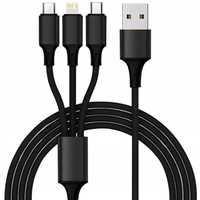 Kabel USB 3w1 Lightning MicroUSB TypC 1.2m * Video-Play Wejherowo